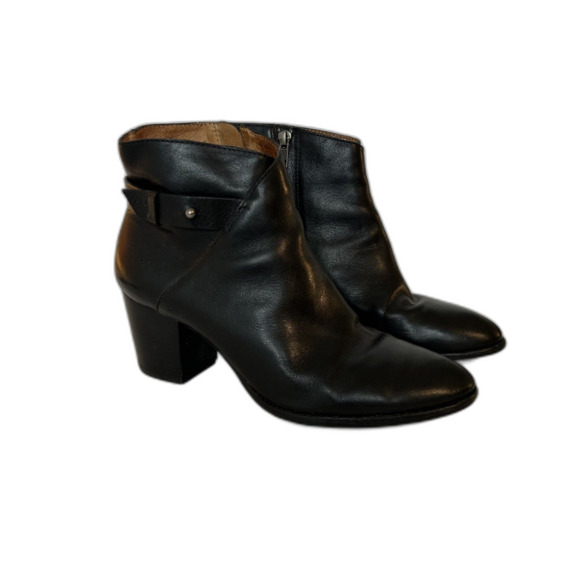 Madewell Womens The Kelci Heeled Boot Ankle Booties Size 10 Black Leather - Picture 5 of 16